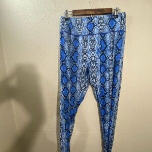 SHEIN Blue Snake Print Leggings